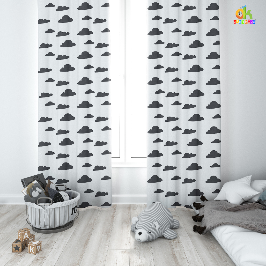 Orka Kids Door Curtain Pack of 2, (D35)
